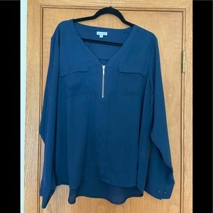 Sophisticated Eden Ruth blouse Navy XXL